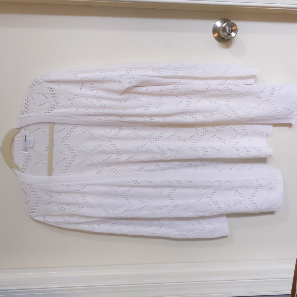 White Duster Sweater Small